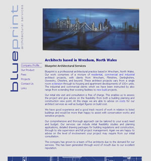 Web design stoke - portfolio - Blueprint Architectural website