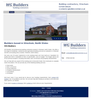 Web design stoke - portfolio - WG Builders Wrexham website